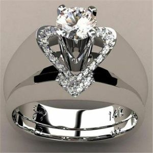 Jewelry - 💍Silver Heart💍Wide Band💍Engagement Ring💍 Jewelry - 💍Silver Heart💍Wide Band💍Engagement Ring💍